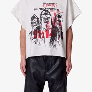 mnml Grim Cutoff Tee - Off White Size LOff White / L